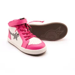 Old Soles Girl's Team-Star Casual Shoes - Rosy / Snow / Glam Gunmetal Sale