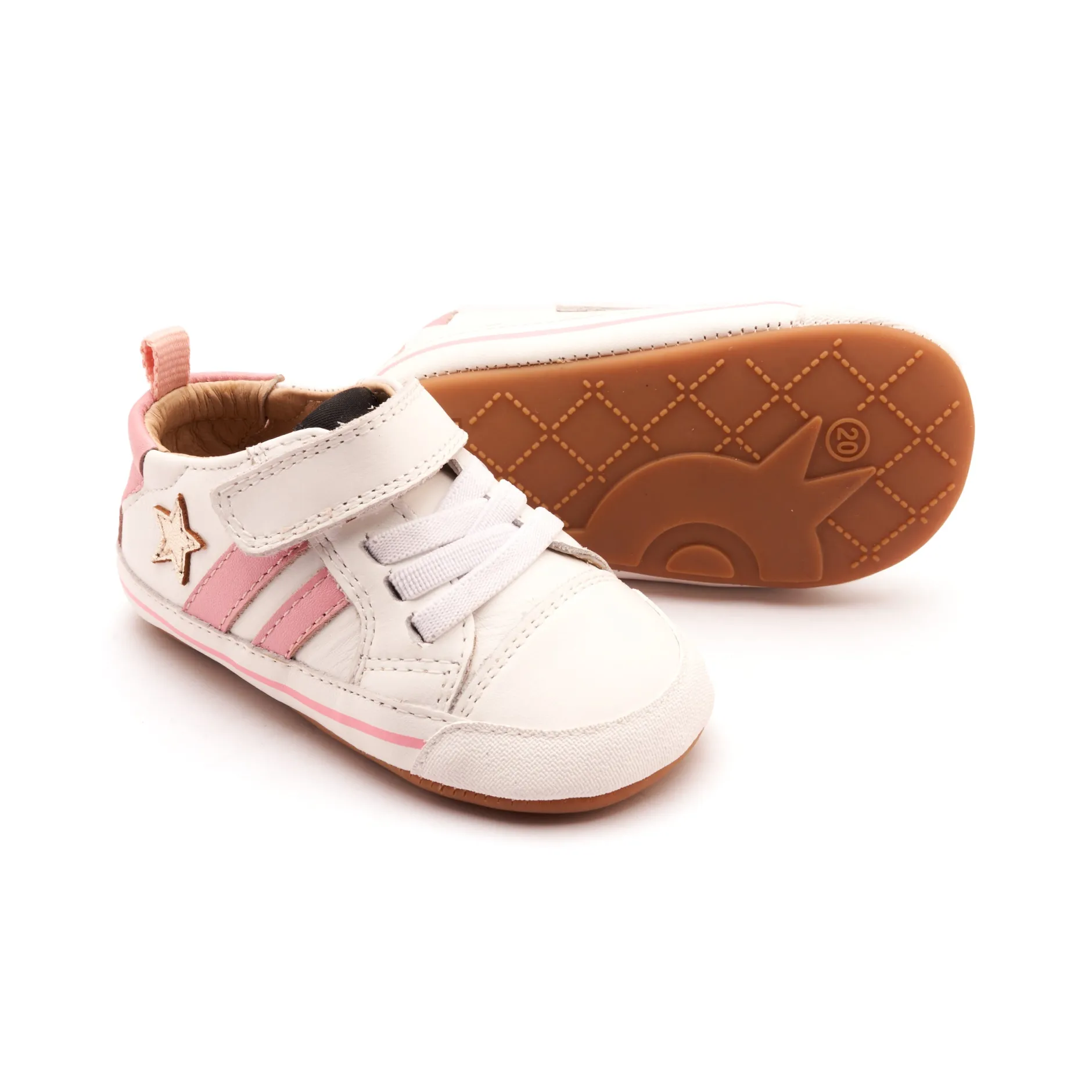 Old Soles Girl's Wos Baby Casual Shoes - Snow / Gold / Pearlised Pink Discount