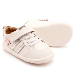 Old Soles Girl's WOS Ground Casual Shoes - Snow / Silver / Pink Frost Clearance