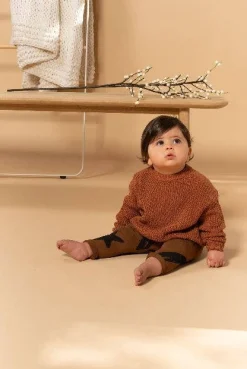 OMAMImini Oversized Cotton Sweater - Rust Outlet