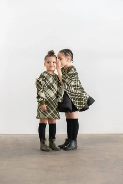 OMAMImini Plaid Sweatshirt Dress - Olive Hot