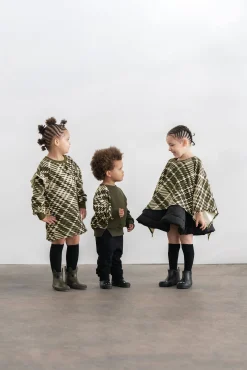 OMAMImini Plaid Sweatshirt Dress - Olive Hot