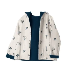 Organic By Feldman Plants Delight Reversible Cardigan - Blue Online