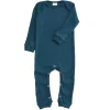 Organic By Feldman Play of Colors Long Sleeve Overall Play Suit - Petrol Blue Outlet