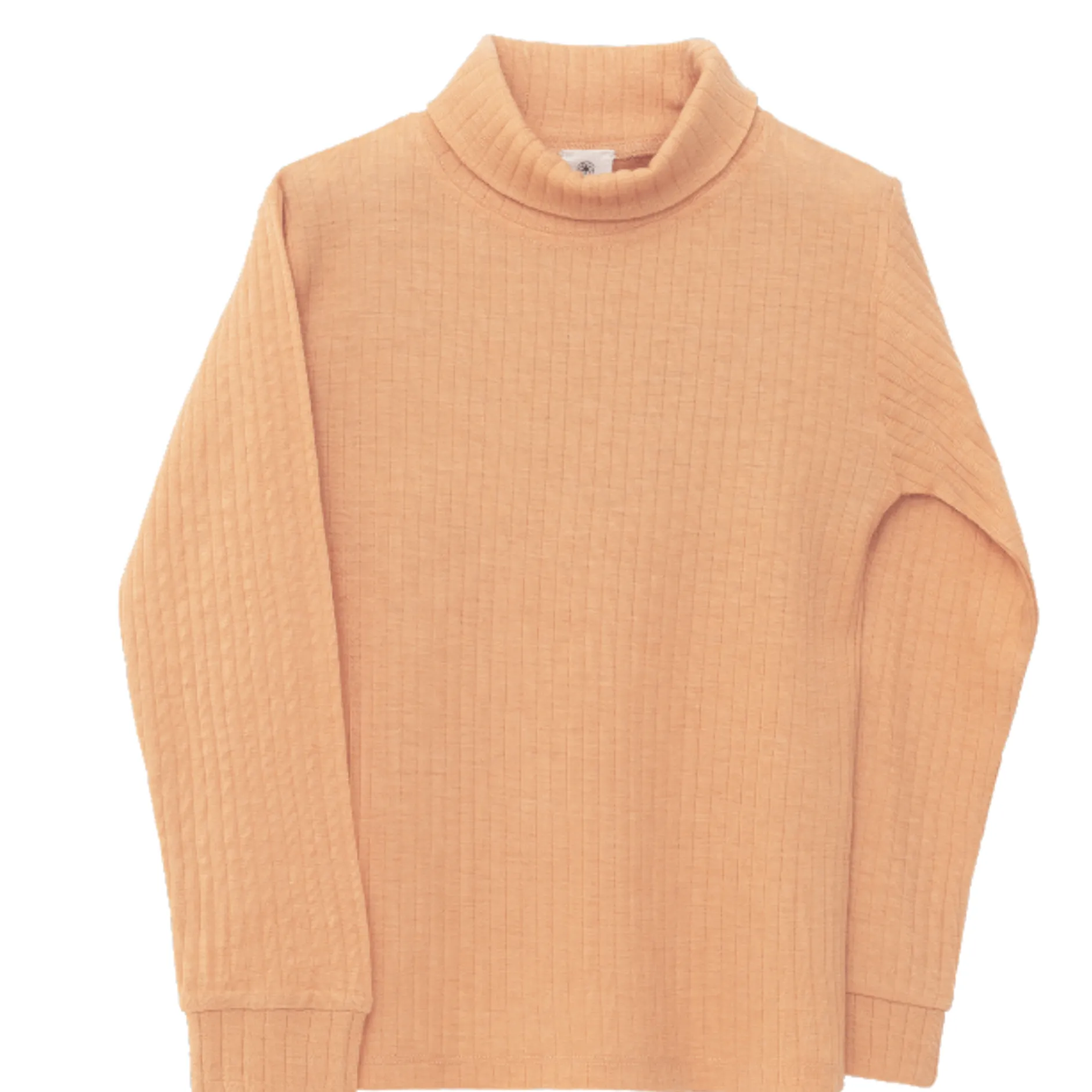 Organic By Feldman Play of Colors Long Sleeve Turtleneck Shirt - Ochre Fashion