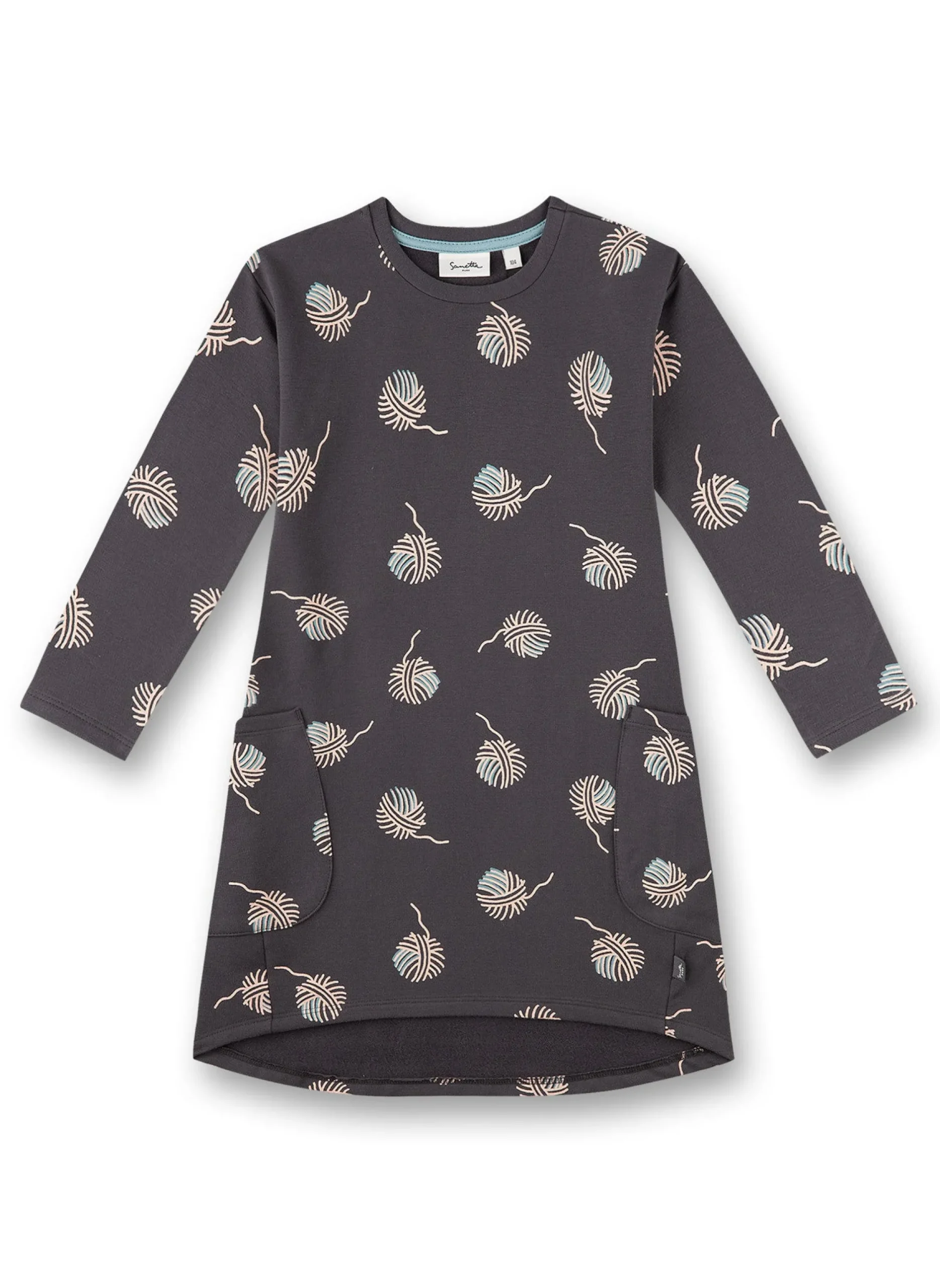Sanetta Girl's Dark Grey Print Dress Discount