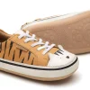 Tip Toey Joey Boy's and Girl's Funky Tiger Sneakers, Hay/Tapioca Discount
