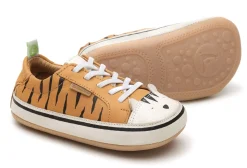 Tip Toey Joey Boy's and Girl's Funky Tiger Sneakers, Hay/Tapioca Discount