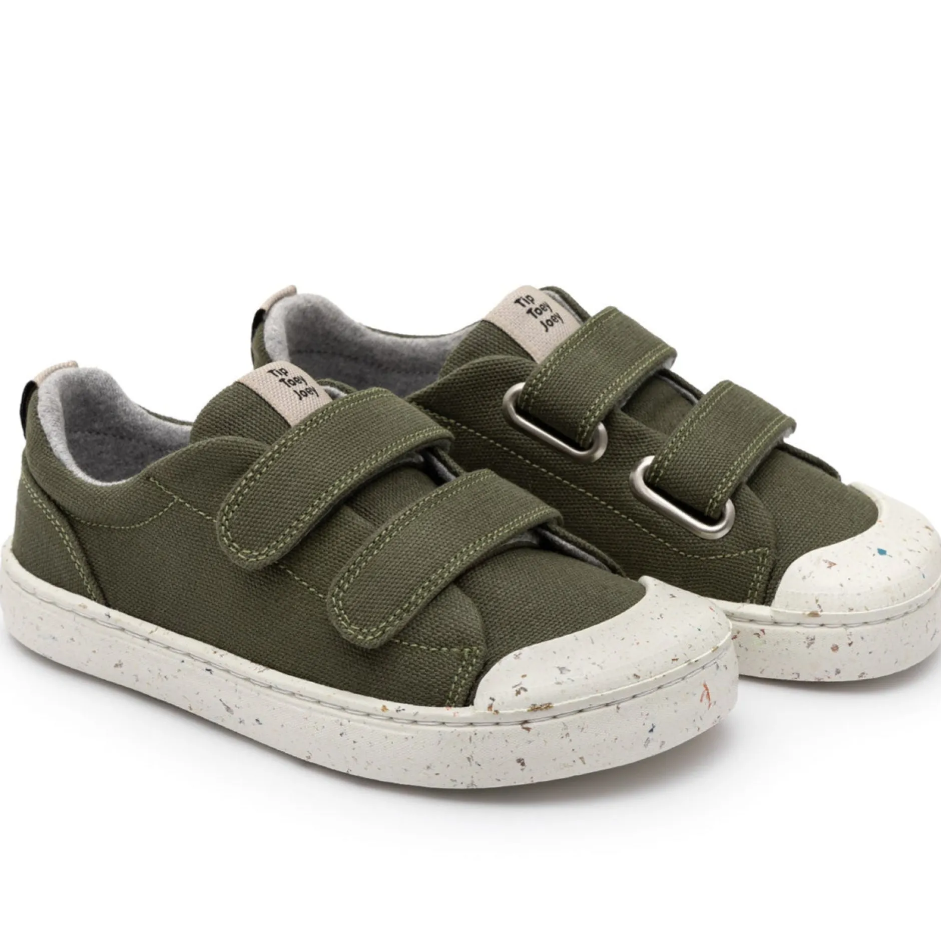 Tip Toey Joey Boy's And Girl's Ramp Green Sneakers - Verde Musgo Eco Canvas Hot