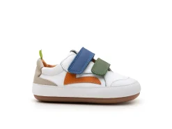 Tip Toey Joey Boy's And Girl's Landy Sneakers - White / Salsa / Blue Tang Hot