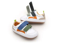Tip Toey Joey Boy's And Girl's Landy Sneakers - White / Salsa / Blue Tang Hot