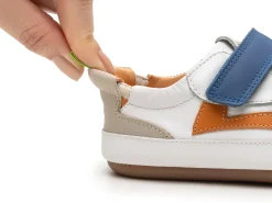 Tip Toey Joey Boy's And Girl's Landy Sneakers - White / Salsa / Blue Tang Hot