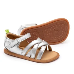 Tip Toey Joey Girl's Criss Cross Sandals - Sterling Silver Discount