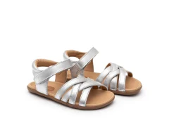 Tip Toey Joey Girl's Criss Cross Sandals - Sterling Silver Clearance
