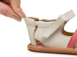 Tip Toey Joey Girl's Criss Cross Sandals - Tapioca / Tangerine / Coral Matte Sale
