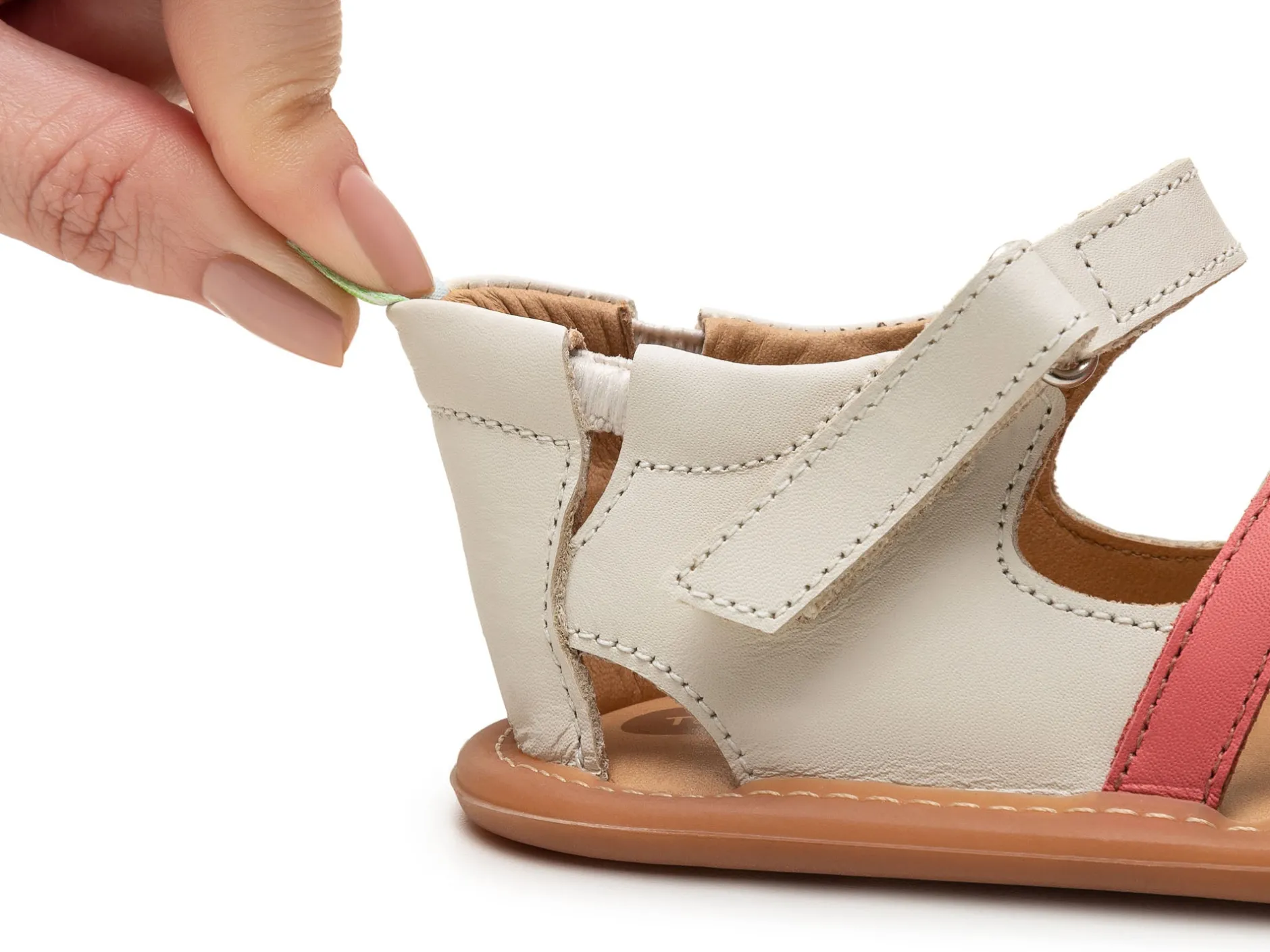Tip Toey Joey Girl's Criss Cross Sandals - Tapioca / Tangerine / Coral Matte Sale