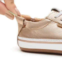 Tip Toey Joey Girl's Funky Sneakers - Metallic Salmon / White Sale