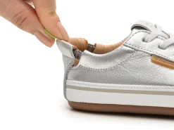Tip Toey Joey Girl's Funky Sneakers - Sterling Silver / White Fashion
