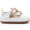 Tip Toey Joey Girl's Landy Sneakers - White / Champagne / Rose Gold Outlet