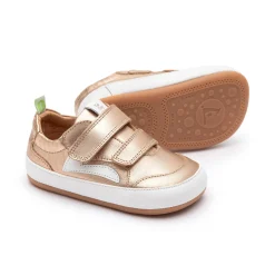 Tip Toey Joey Girl's Landy Sneakers - Metallic Salmon / White / Metallic Salmon Fashion