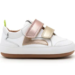 Tip Toey Joey Girl's Landy Sneakers - White / Champagne / Rose Gold Outlet