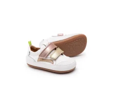 Tip Toey Joey Girl's Landy Sneakers - White / Champagne / Rose Gold Outlet