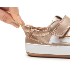 Tip Toey Joey Girl's Landy Sneakers - Metallic Salmon / White / Metallic Salmon Fashion
