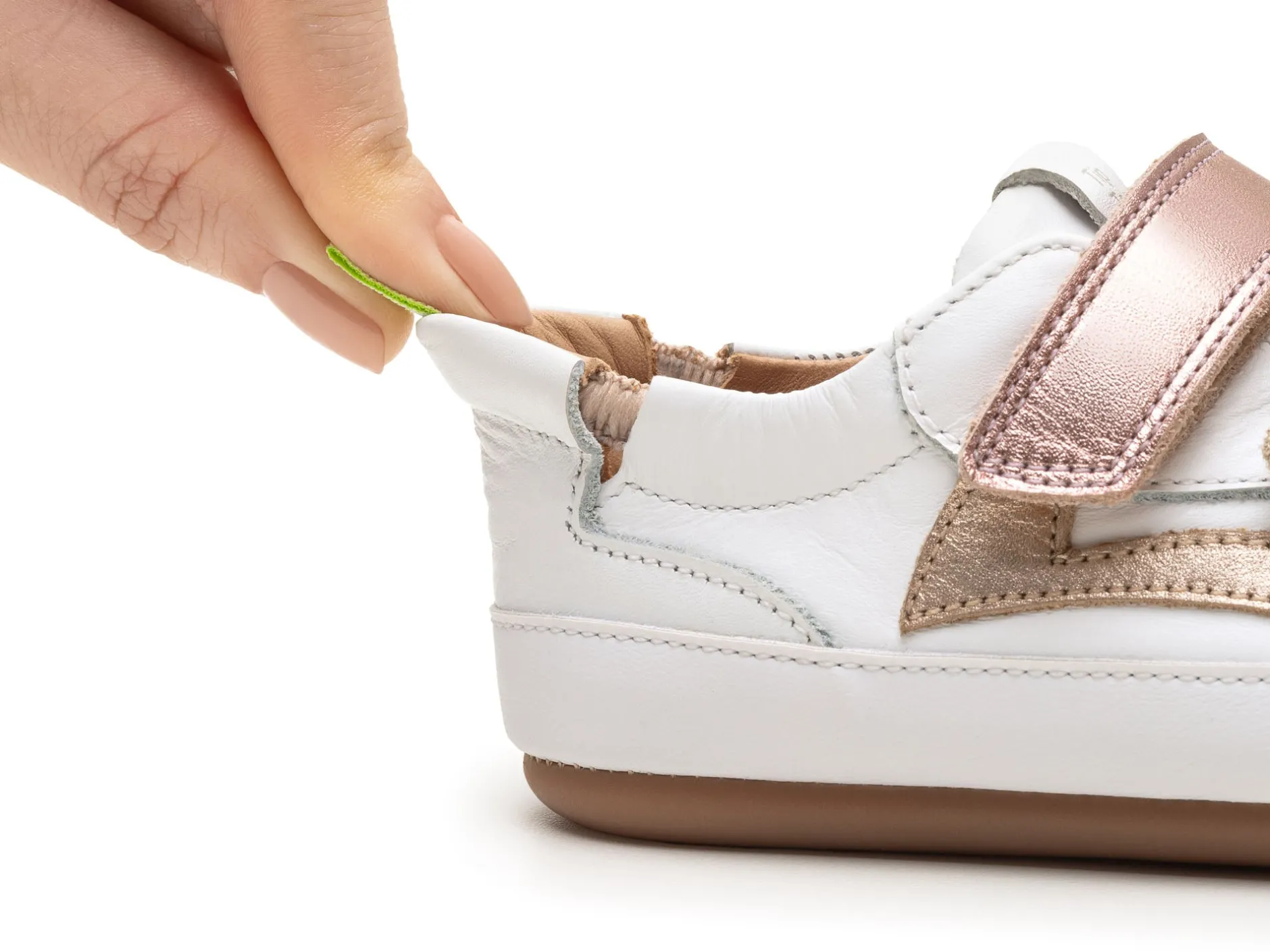 Tip Toey Joey Girl's Landy Sneakers - White / Champagne / Rose Gold Outlet