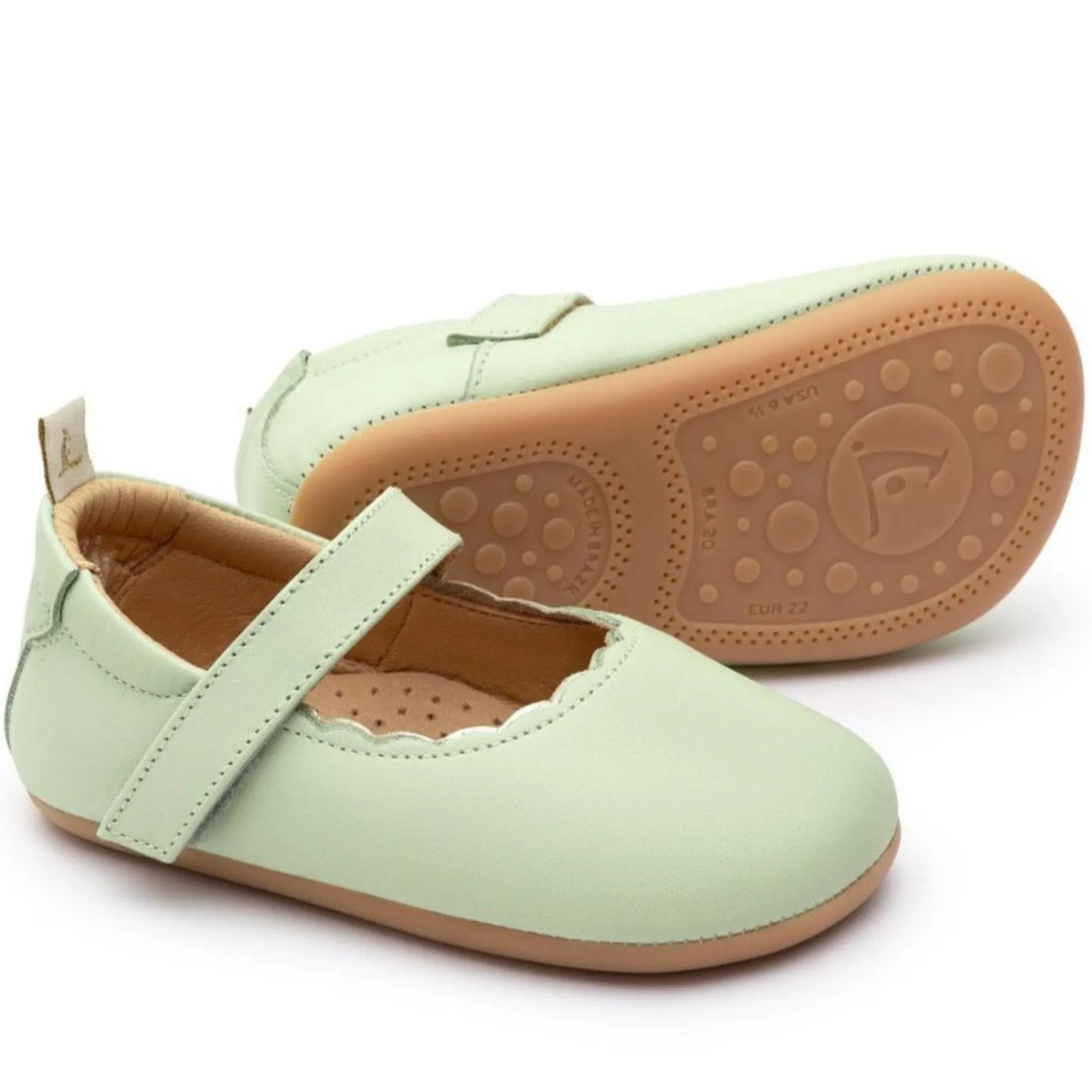 Tip Toey Joey Girl's Roundy Mary Jane Shoes - Aloe Wash / Champagne Online