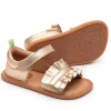 Tip Toey Joey Girl's Ruffy Sandals - Metalic Salmon Sale