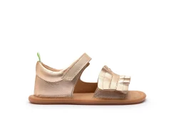 Tip Toey Joey Girl's Ruffy Sandals - Metalic Salmon Sale