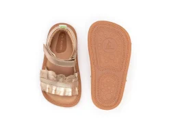 Tip Toey Joey Girl's Ruffy Sandals - Metalic Salmon Sale