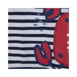 Tuc Tuc Crabby Striped T-shirt and Red Bermuda Shorts Set Clearance
