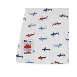 Tuc Tuc Shark Poplin Button Down Shirt, White New
