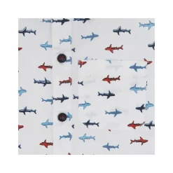 Tuc Tuc Shark Poplin Button Down Shirt, White New