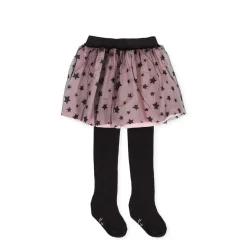 Tutto Piccolo 2440 Anthracite Overlay Skirt - Anthracite/Pink Outlet