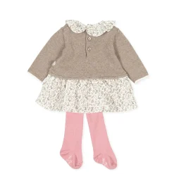 Tutto Piccolo 9400 Dress With Tights - Mink Best