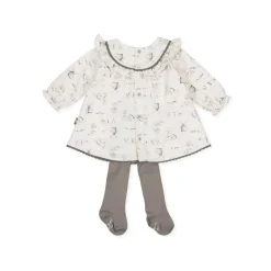 Tutto Piccolo 9212 Dress With Tights - Ecru Clearance