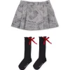 Tutto Piccolo 2430 Newspaper Print Skirt - Grey Discount