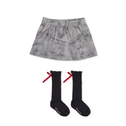 Tutto Piccolo 2430 Newspaper Print Skirt - Grey Discount