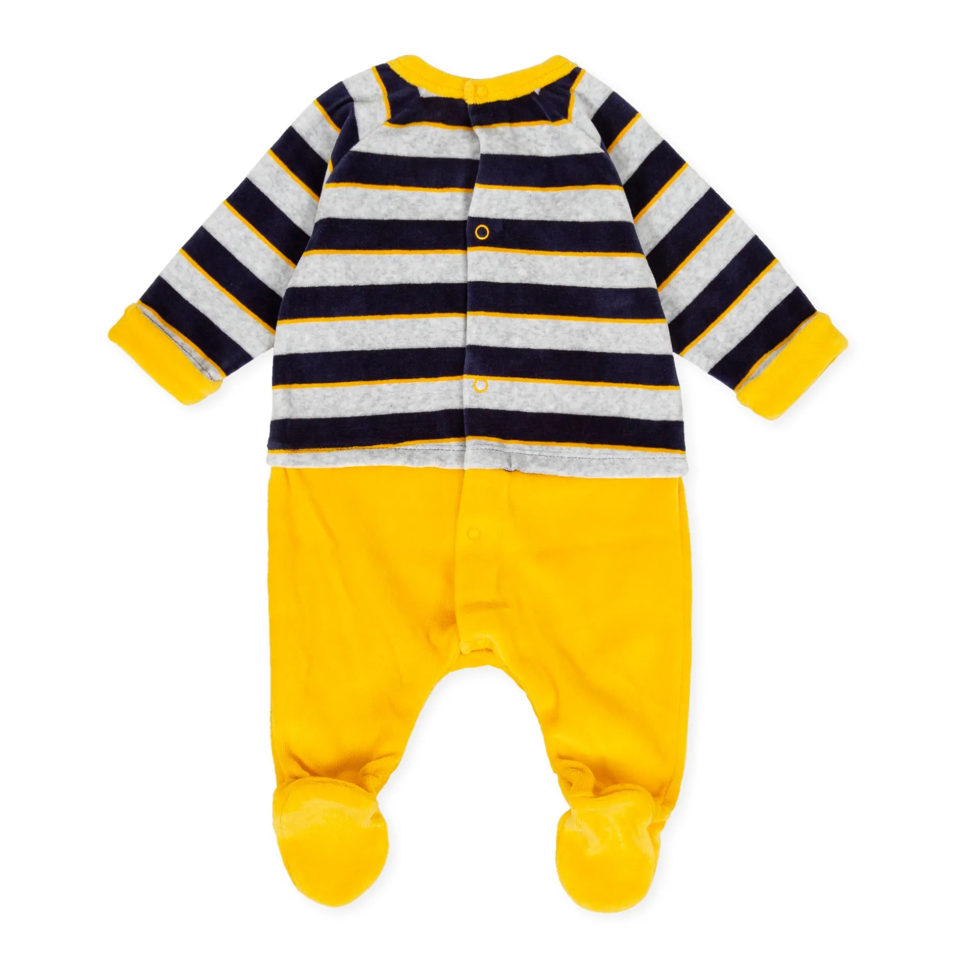 Tutto Piccolo 9095 Pelele M/L Tundosado Velour Babygrow - Navy Blue Clearance