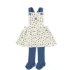 Tutto Piccolo 9422 Pichi Leotardos Punto Roma Pinafore Dress With Tights - Ecru Online