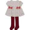 Tutto Piccolo 2402 Short Sleeve Leaf Print Dress Discount