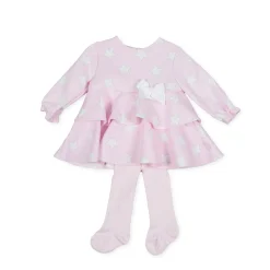 Tutto Piccolo 9214 Vestido Con Leotardos Punto Roma Dress With Tights - Pink Outlet