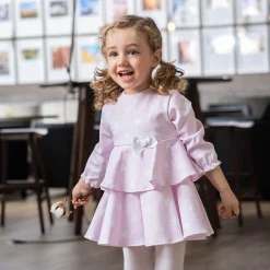Tutto Piccolo 9214 Vestido Con Leotardos Punto Roma Dress With Tights - Pink Outlet