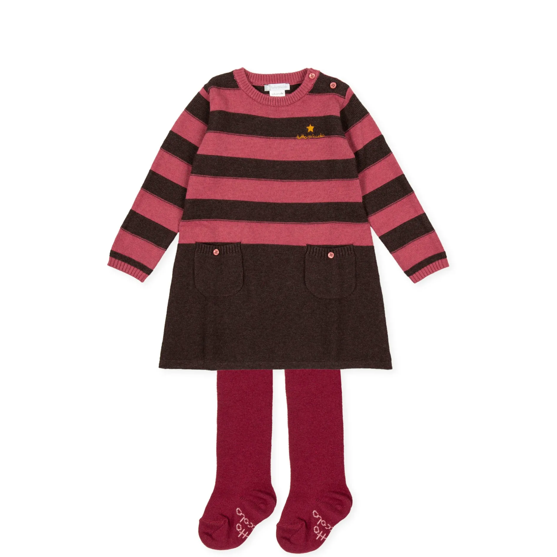 Tutto Piccolo 9224 Vestido Tricot Knitted Dress - Carmine Outlet