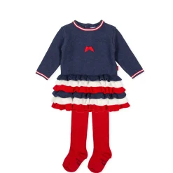Tutto Piccolo 9415 Vestido Tricot Knitted Dress - Navy Blue Outlet