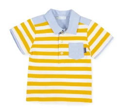 Tutto Piccolo 8836 Yellow Striped Polo Shirt Online