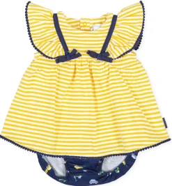 Tutto Piccolo Dress with Briefs - Yellow/Navy New