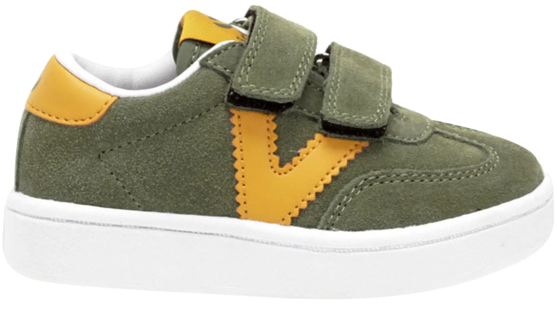 Victoria Millas Suede Sneaker Kaki Hook and Loop for Boy's and Girl's Clearance